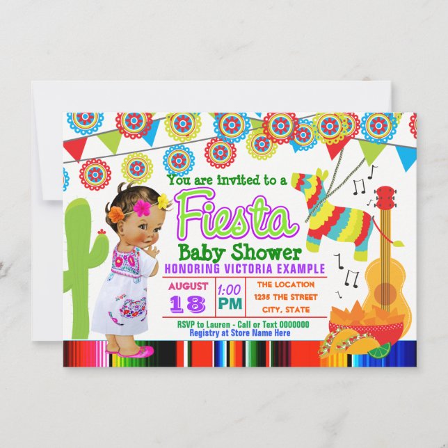 Convites para Bebê Fiesta Mexicano (Frente)