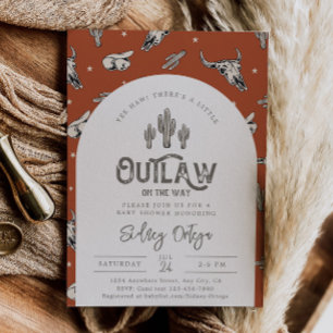 Convites para Bebê Ocidental Selvagem Bebê cowbo