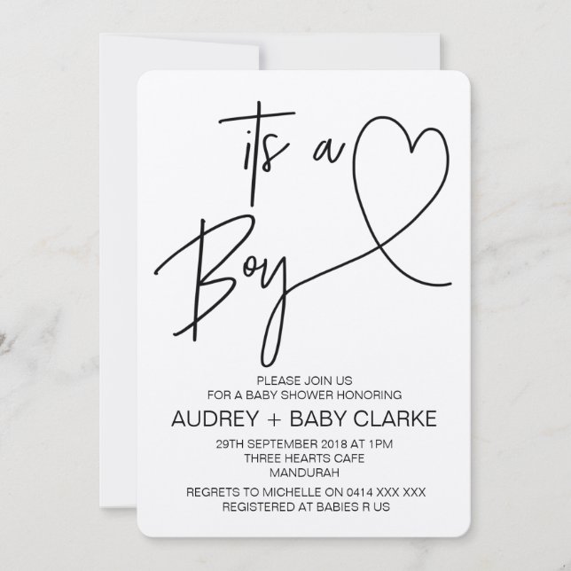 Convites para Bebê Rustic Boy (Frente)