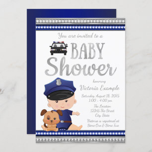 Convites para Bebês Da Polícia