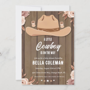 convites para bebês de cowboy ocidental