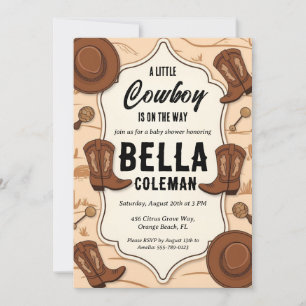 convites para bebês de cowboy ocidental