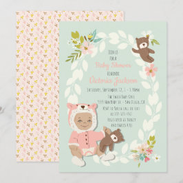 Convites para bebês do Woodland Bear