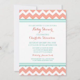 Convites para Bebês Personalizados de Chevron de C