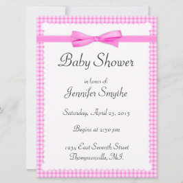 Convites para Bebês Roxos Gingham