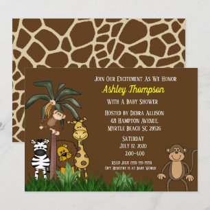 Convites para Bebês Safari Selva
