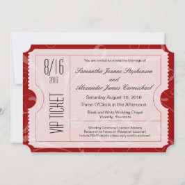Convites para Bilhetes de Casamento VIP Vermelho