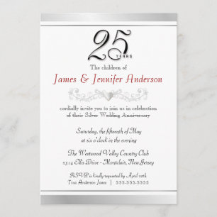 Convites para Bodas de Prata de 25 anos