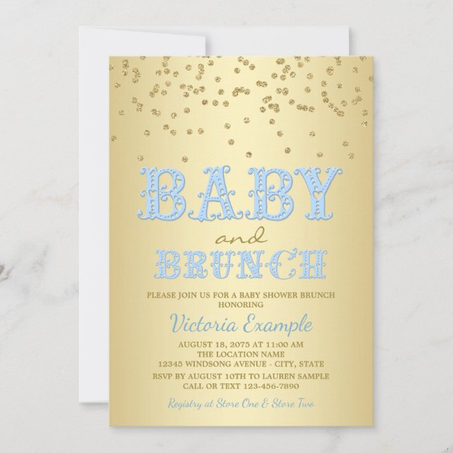 Convites para Brunch de Chá de Bebê Menino (Frente)