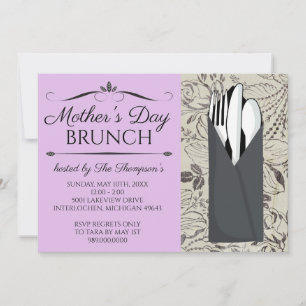 Convites para Brunch de dia de as mães