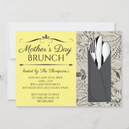 Convites para Brunch de dia de as mães (Amarelo)