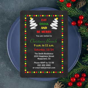 Convites para Brunch de Natal em Quadro Chalkboard