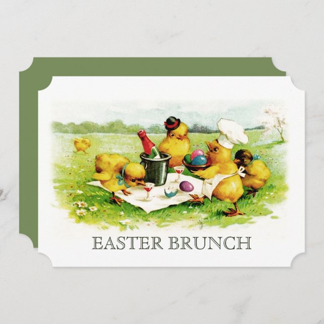 Convites para Brunch de Páscoa Personalizada de Pi (Frente/Verso)