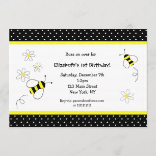Convites para Bumble Bee Birthday