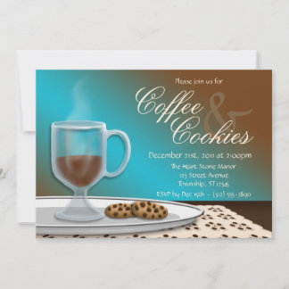 Convites para café e cookies elegantes