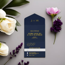 Convites para Casamento All-in-One Clássico Elegan