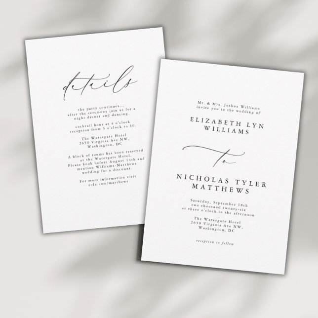 Convites para Casamento All-in-One Longhand (Criador carregado)