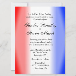 Convites para Casamento Azul e Branco Vermelho