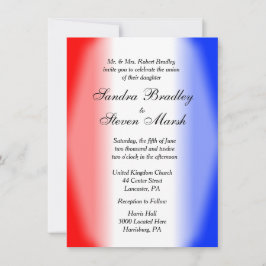 Convites para Casamento Azul e Branco Vermelho
