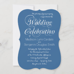 Convites para Casamento Azul Elegante Moderno