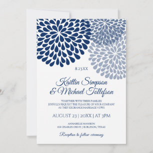 Convites para Casamento Azul marinho e Posty   Flo