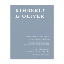 Convites para Casamento Azul Moderno de Poeira Mod