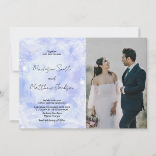Convites para Casamento Azul Roxo com foto