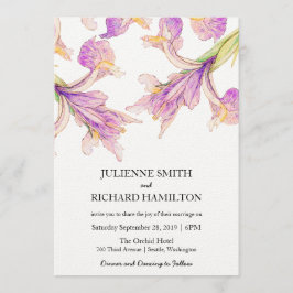 Convites para Casamento Botânico Moderno Roxo