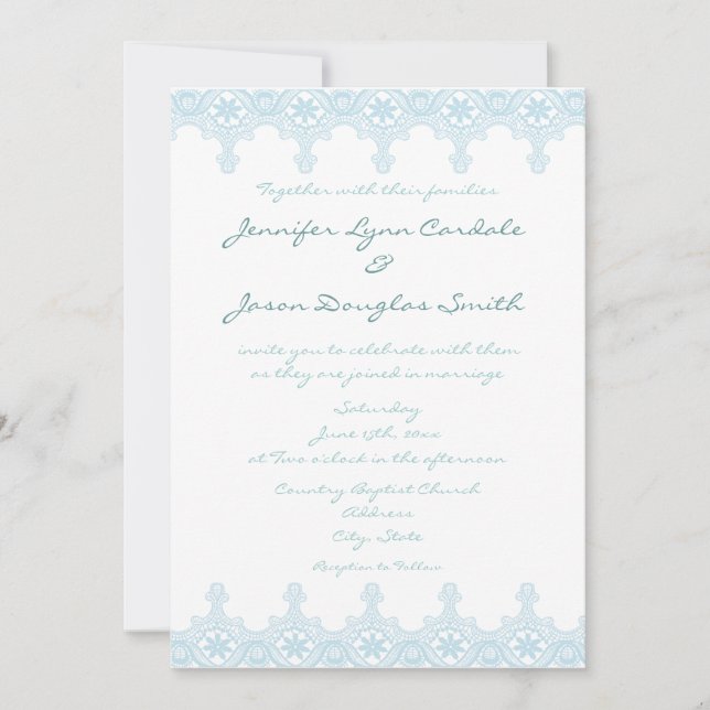 Convites para Casamento Branco De Azul De Azul Ele (Frente)