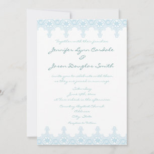 Convites para Casamento Branco De Azul De Azul Ele