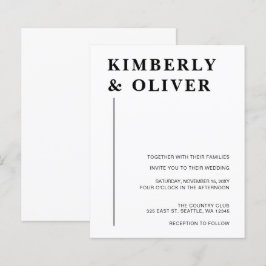 Convites para Casamento Branco Moderno de Orçament