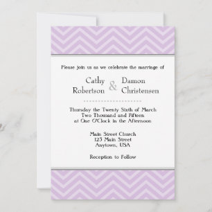 Convites para Casamento Chevron lavanda