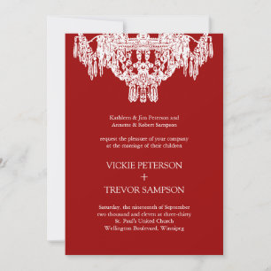 Convites para Casamento Clássico de Chandelier