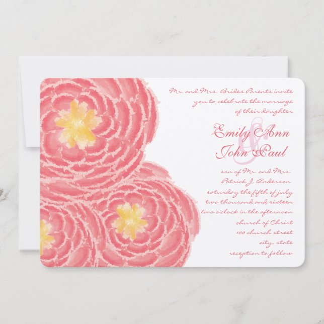 Convites para Casamento Clorítemo Floral Moderno (Frente)