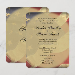 Convites para Casamento com Bandeira Americana