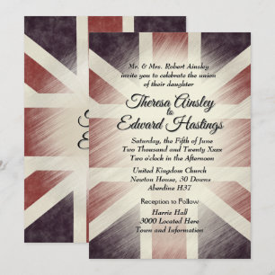 Convites para Casamento com Bandeira Britânica, e