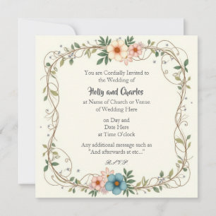 Convites para Casamento com Bonito Fronteira de Fl