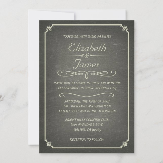 Convites para Casamento com Cartolina Vintage (Frente)