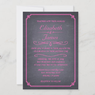 Convites para Casamento com Chalkboard de Luxo Vin