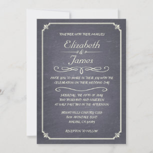 Convites para Casamento com Chalkboard de Prata