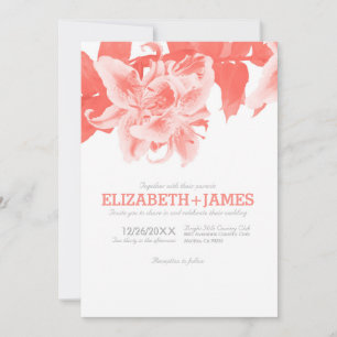 Convites para Casamento com Flor Coral