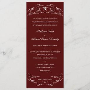Convites para Casamento com Maroon Texas Lone Star