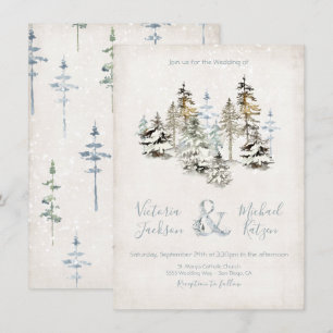 Convites para Casamento da Floresta de Neve Perfei