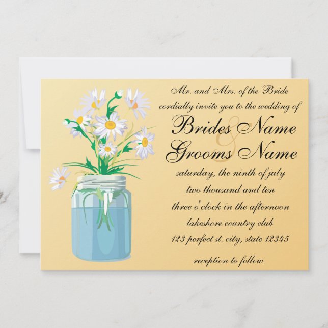 Convites para Casamento da Summer Daisies (Frente)