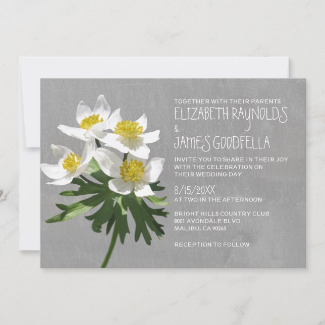 Convites para Casamento de Anemone (Frente)