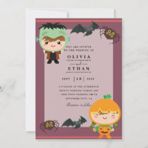 convites para casamento de animação halloween