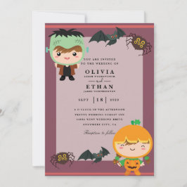 convites para casamento de animação halloween