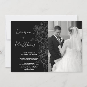 Convites para Casamento de Arte Flor com Foto