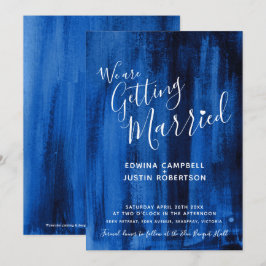 Convites para casamento de arte moderna azul-apphi