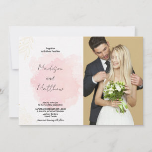 Convites para Casamento de Arte Rosa com Fotografi